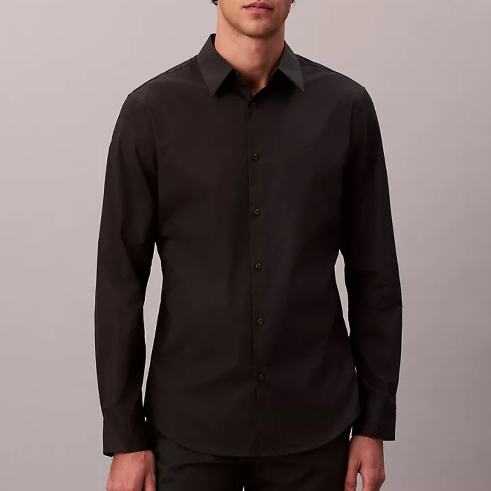 Calvin Klein Black Long-Sleeve Dress Shirt